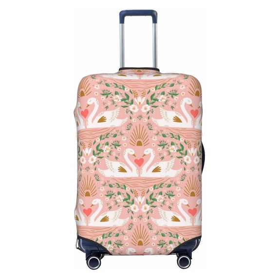 Fotbe Swan Couple Luggage Cover Protector,Suitcase Protector,Scratch and Dirt Resistant,Fits 18-32 Inch Luggage-Small