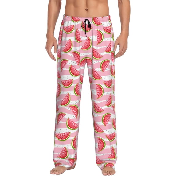 Fotbe Sweet Watermelon Men's Pajama Pants,Sleepwear Pants,Pj Bottoms Drawstring And Pockets-Large