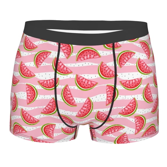 Fotbe Sweet Watermelon Men’s Total Support Pouch Boxer Briefs, X-Temp Cooling, Moisture-Wicking Underwear, Regular, Long-leg and Trunk-