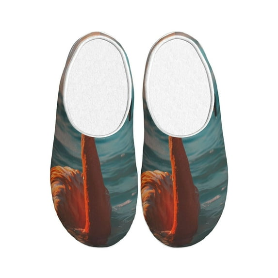 Fotbe Swimming Goggled Flamingo Pattern Women's Fuzzy Curly Fur Memory Foam Loafer Slippers Indoor Outdoor Slippers Winter Home Shoes-37/38