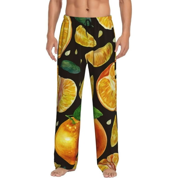 Fotbe Tangerine Men's Pajama Pants,Sleepwear Pants,Pj Bottoms Drawstring And Pockets-XX-Large