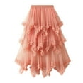 thumbnail image 1 of Women Mesh Solid Skirt A Line Color Waist Long Skirt High Skirt Girls Hoop Skirt Hot Skirt for Women Two Piece Skirt Set plus Size Skirts for Women Belly Dance Skirt Tassel Scarf Sequin Wrap Raffia, 1 of 6
