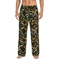 thumbnail image 1 of Fotbe Teal Leopard Men's Pajama Pants,Sleepwear Pants,Pj Bottoms Drawstring And Pockets-Small, 1 of 7
