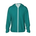 thumbnail image 1 of Fotbe Teal Men's Women's UPF 50+ Sun Protection Jacket Hooded Cooling Shirt with Pockets Hiking Outdoor Performance-3X-Large, 1 of 9