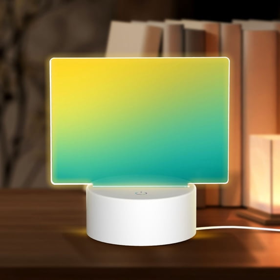 Fotbe Teal To Yellow Gradient Pattern Acrylic Night Light Gift with 3 Color ModesTouch-Sensitive LED Lamp Perfect Gift for Mother's Day, Birthday, or Christmas