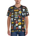 thumbnail image 1 of Fotbe Teeth Baseball Jersey Shirt for Men and Women, Casual Short Sleeves Button Down T-Shirt-Large, 1 of 9