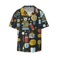 thumbnail image 1 of Fotbe Teeth print Short Sleeve Button Down Shirts for Men Casual Summer Beach Wrinkle Free Shirt-Medium, 1 of 7