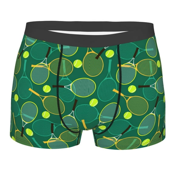 Fotbe Tennis Rackets and Balls Men’s Total Support Pouch Boxer Briefs, X-Temp Cooling, Moisture-Wicking Underwear, Regular, Long-leg and Trunk-Medium