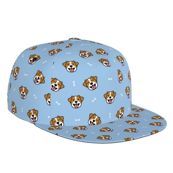 Fotbe Terrier Flat Bill Visor Cap Classic Snapback Hat Polyester Foam Trucker Hat Trucker Cap Adjustable Baseball Cap