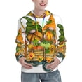 thumbnail image 1 of Fotbe Thanksgiving Truck Pattern Womens Long Sleeve Hoodie, Pullover Hooded Sweatshirt, Kangaroo Pocket Hoodie with Eye-catching Drawstrings-Small, 1 of 7