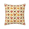 thumbnail image 1 of Fotbe Thanksgiving Turkeys Pattern Velvet Decorative Throw Pillow Covers with Elegant Piping, Soft Plush Cushion Cover for Sofa, Bed, Car, Office-20"x20", 1 of 8