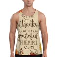 thumbnail image 1 of Fotbe Thanksgiving With A Grateful Heart Pattern Men's Quick Dry Workout Tank Top Gym Muscle Tee Fitness Bodybuilding Sleeveless T Shirt Breathable Workout Shirt-Large, 1 of 9