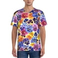 thumbnail image 1 of Fotbe The Garden Tricolor Pansy Flower Baseball Jersey Shirt for Men and Women, Casual Short Sleeves Button Down T-Shirt-XX-Large, 1 of 9