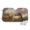 thumbnail image 1 of Fotbe Three Horses Oil Painting Car Windshield Sunshade | Sun Visor Protector Front Window Shade, Keeps Out UV Rays, Keeps Your Vehicle Cool-Small, 1 of 7