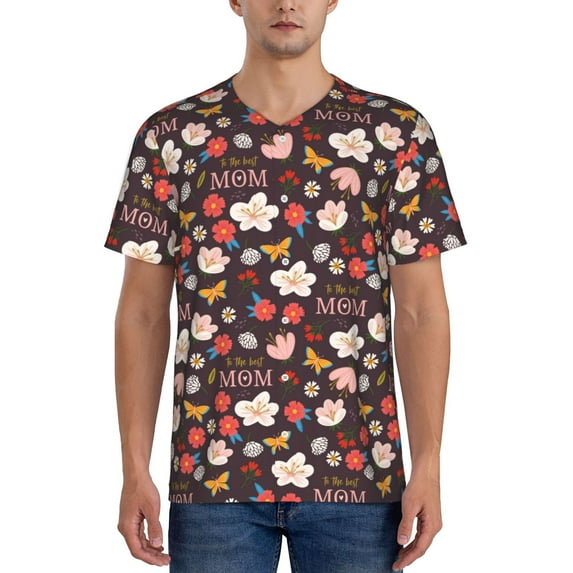 Fotbe To The Best Mom Baseball Jersey Shirt for Men and Women, Casual Short Sleeves Button Down T-Shirt-3X-Large