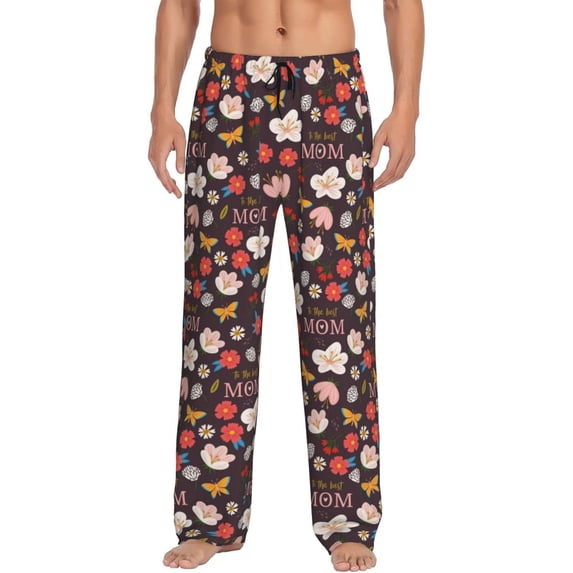Fotbe To The Best Mom Men's Pajama Pants,Sleepwear Pants,Pj Bottoms Drawstring And Pockets-Small