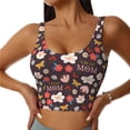 thumbnail image 1 of Fotbe To The Best Mom Pattern Womens' Sports Bra Longline Wirefree Padded with Medium Support Sports Moisture-Wicking Workou Vest,Tank Top-, 1 of 9