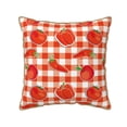 thumbnail image 1 of Fotbe Tomatoes And Chili Pattern Velvet Decorative Throw Pillow Covers with Elegant Piping, Soft Plush Cushion Cover for Sofa, Bed, Car, Office-16"x16", 1 of 8
