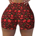 thumbnail image 1 of Fotbe Tomatoes And Chili Seamless Shorts, Womens Workout Shorts High Waist Stretch Booty Short for Gym/Yoga/Running/Biking-Small, 1 of 9