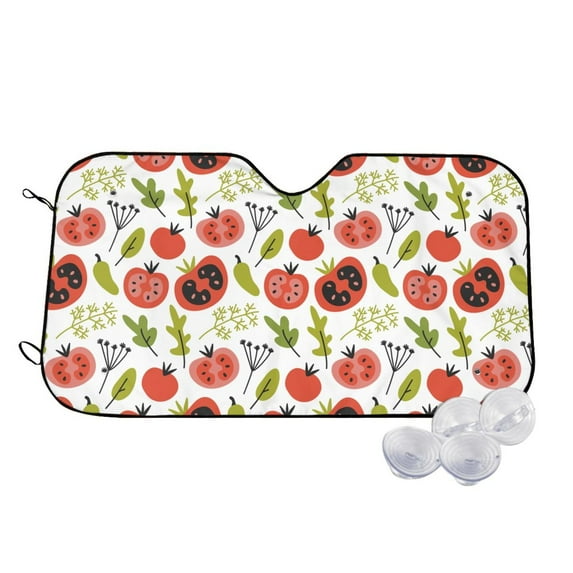 Fotbe Tomatoes Car Windshield Sunshade | Sun Visor Protector Front Window Shade, Keeps Out UV Rays, Keeps Your Vehicle Cool-Medium