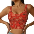 thumbnail image 1 of Fotbe Tomatoes Pattern Womens' Sports Bra Longline Wirefree Padded with Medium Support Sports Moisture-Wicking Workou Vest,Tank Top-, 1 of 9