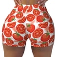 thumbnail image 1 of Fotbe Tomatoes Seamless Shorts, Womens Workout Shorts High Waist Stretch Booty Short for Gym/Yoga/Running/Biking-Large, 1 of 9