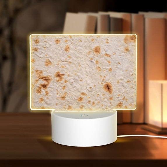 Fotbe Tortilla Pattern Acrylic Night Light Gift with 3 Color ModesTouch-Sensitive LED Lamp Perfect Gift for Mother's Day, Birthday, or Christmas