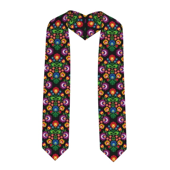 Fotbe Traditional Floral Polish Printed Class of 2024 Graduation Stole