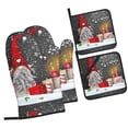 thumbnail image 1 of Fotbe Traditional Scandinavian Dwarf for 4Pcs Oven Mitts and Pot Holders, 500℉ Heat Resistant Oven Mitts , Non-Slip Silicone Surface Safe for Baking, Cooking, BBQ, 1 of 6