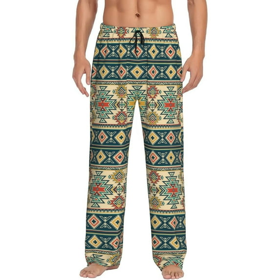 Fotbe Traditional Tribal Aztec1 Men's Pajama Pants,Sleepwear Pants,Pj Bottoms Drawstring And Pockets-Medium