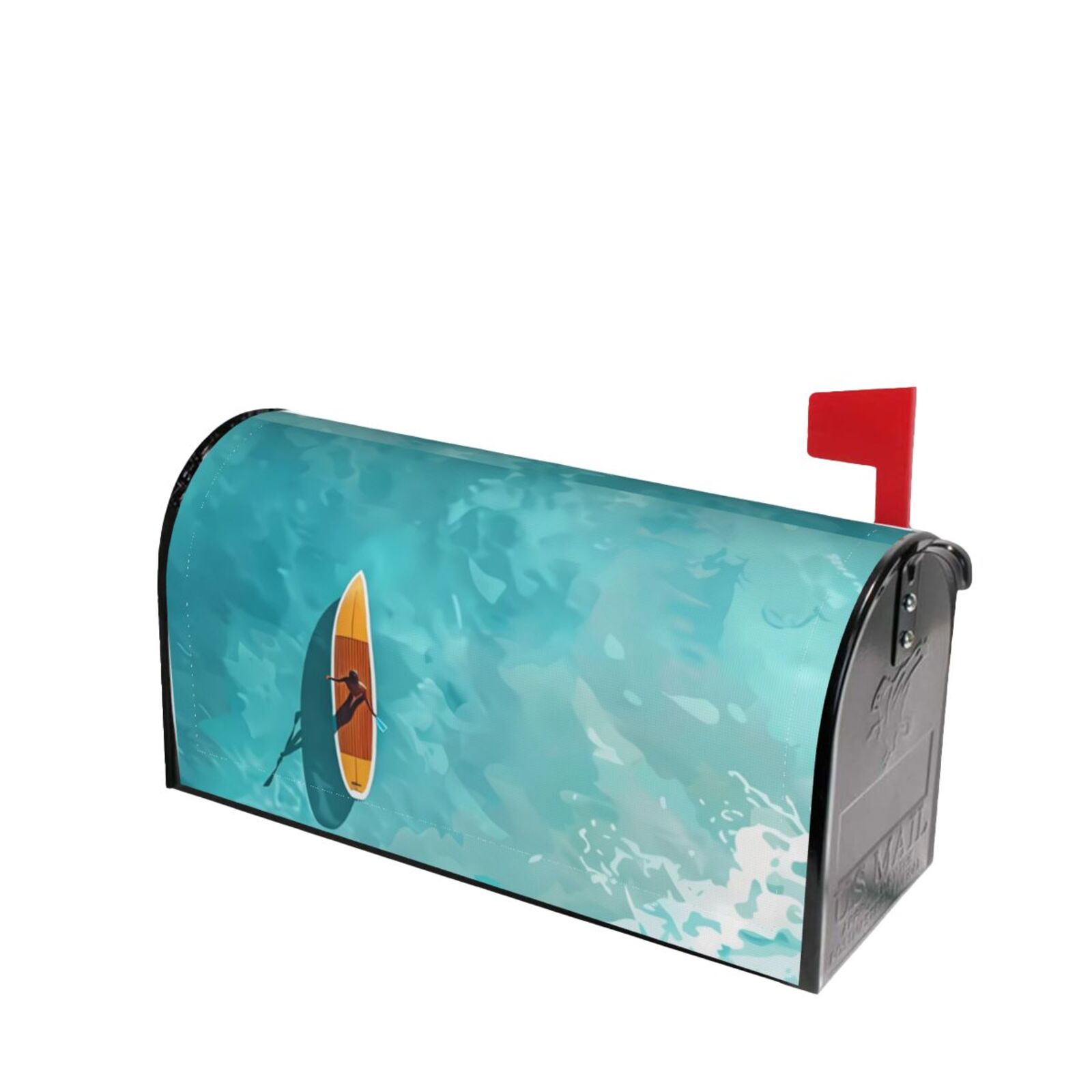 Fotbe Tranquil Ocean Canoe Journey Mailbox Covers Post Letter Box Cover