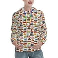 thumbnail image 1 of Fotbe Transport Pattern Womens Long Sleeve Hoodie, Pullover Hooded Sweatshirt, Kangaroo Pocket Hoodie with Eye-catching Drawstrings-Small, 1 of 7