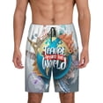 thumbnail image 1 of Fotbe Travel Around The World Pajama Shorts for Men, Men's Pajama Bottoms, Sleepwear,Short Pajama Pants-3X-Large, 1 of 9