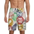 thumbnail image 1 of Fotbe Travel Stamp Pajama Shorts for Men, Men's Pajama Bottoms, Sleepwear,Short Pajama Pants-XX-Large, 1 of 9