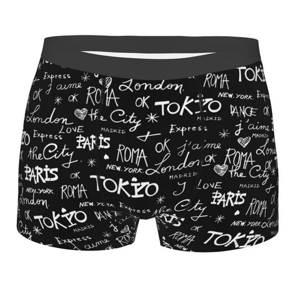 Fotbe Travel The World Men’s Total Support Pouch Boxer Briefs, X-Temp Cooling, Moisture-Wicking Underwear, Regular, Long-leg and Trunk-X-Large