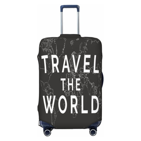 Fotbe Travel The World1 Luggage Cover Protector,Suitcase Protector,Scratch and Dirt Resistant,Fits 18-32 Inch Luggage-Large