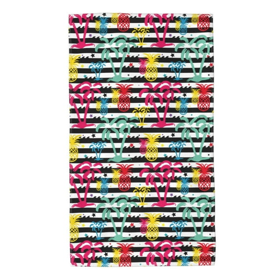 Fotbe Trendy Colorful Pineapples Pattern Premium Towels , (27.5x16in) Lightweight and Highly Absorbent Quick Drying Microfiber Towel, Perfect for Daily Use