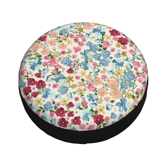 Fotbe Trendy Floral Design Spare Tire Cover Thickening Universal Fit for Jeep, Trailer, RV, SUV, Truck, Tough Tire Wheel Soft Cover-16 inch
