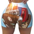 thumbnail image 1 of Fotbe Trip to London Seamless Shorts, Womens Workout Shorts High Waist Stretch Booty Short for Gym/Yoga/Running/Biking-Medium, 1 of 9