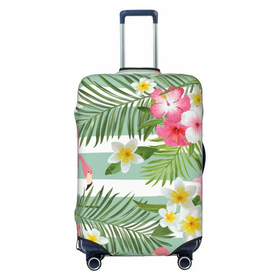 Fotbe Tropical Flamingo Luggage Cover Protector,Suitcase Protector,Scratch and Dirt Resistant,Fits 18-32 Inch Luggage-Large