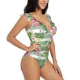thumbnail image 1 of Fotbe Tropical Flamingo Women's Tummy Control Swimsuits Slimming One Piece Bathing Suit Ruffle Wrap V Neck Swimwear-, 1 of 8