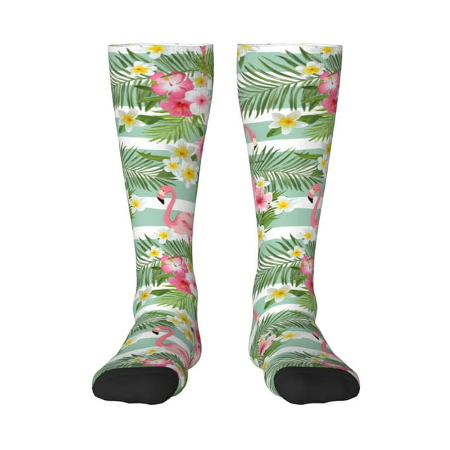 Fotbe Tropical Flamingo print Women's Men's Novelty Crew Socks Cotton ...