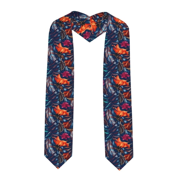 Fotbe Tropical Flower Printed Class of 2024 Graduation Stole