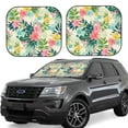 thumbnail image 1 of Fotbe Tropical Flowers 2-Piece Car Windshield Sun Shade | Sun Blocker for Car Windshield | Foldable Automotive Interior Accessories for Sun Protection-Large, 1 of 7