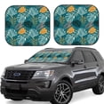 thumbnail image 1 of Fotbe Tropical Leaves 2-Piece Car Windshield Sun Shade | Sun Blocker for Car Windshield | Foldable Automotive Interior Accessories for Sun Protection-Large, 1 of 7