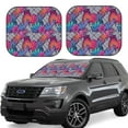 thumbnail image 1 of Fotbe Tropical Leaves 2-Piece Car Windshield Sun Shade | Sun Blocker for Car Windshield | Foldable Automotive Interior Accessories for Sun Protection-Small, 1 of 7