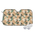 thumbnail image 1 of Fotbe Tropical Leaves Flower Car Windshield Sunshade | Sun Visor Protector Front Window Shade, Keeps Out UV Rays, Keeps Your Vehicle Cool-Medium, 1 of 7