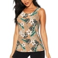 thumbnail image 1 of Fotbe Tropical Leaves Flower Womens Loose Fit Casual Flowy Slim-Fit Tank Tops Athletic Round Neck Trendy Sleeveless Summer Tops for Gym and Yoga-XX-Large, 1 of 9