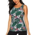 thumbnail image 1 of Fotbe Tropical Leaves Womens Loose Fit Casual Flowy Slim-Fit Tank Tops Athletic Round Neck Trendy Sleeveless Summer Tops for Gym and Yoga-Medium, 1 of 9