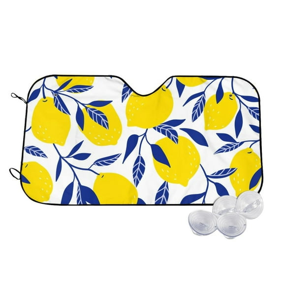 Fotbe Tropical Lemon Car Windshield Sunshade | Sun Visor Protector Front Window Shade, Keeps Out UV Rays, Keeps Your Vehicle Cool-Medium